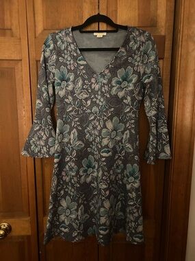 Anthropologie Maeve Women's Sz SP Blue & Pink Floral Flower Florence Swing Dress